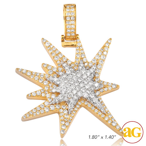 10KY 2.85CTW DIAMOND 'EXPLOSION' EMOJI PENDANT