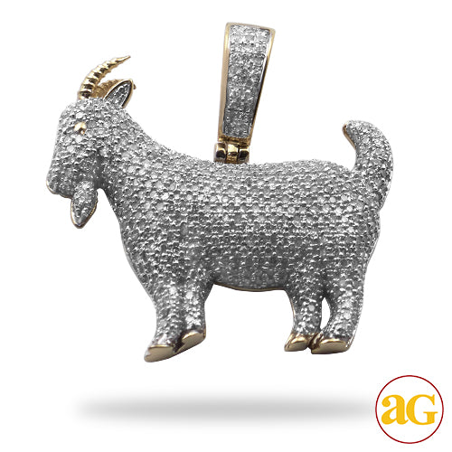 10KY 1.00CTW DIAMOND GOAT PENDANT