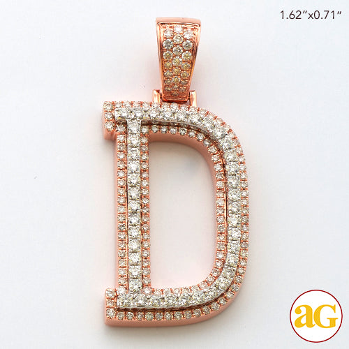 10KR+W 1.60CTW DIAMOND TWO TONE INITIAL PENDANT