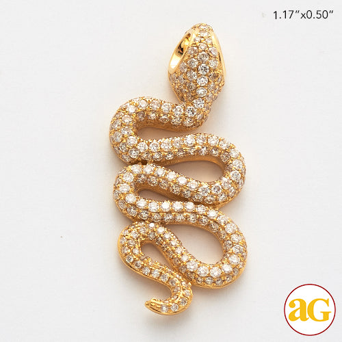 14KY 1.05CTW DIAMOND SNAKE PENDANT