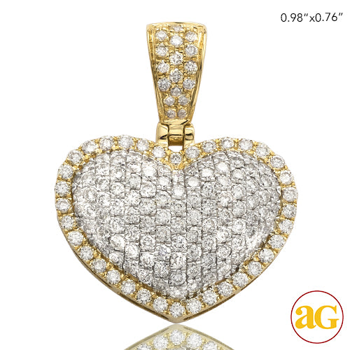 14KY 1.35CTW DIAMOND BUBBLE HEART PENDANT