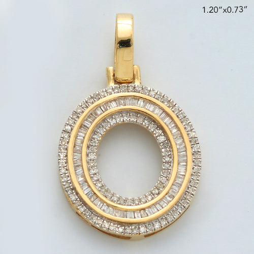 10KY 0.50CTW BAGUETTE DIAMOND INITIAL PENDANT