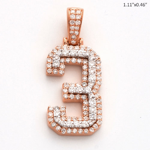 10KR+W 0.85CTW DIAMOND NUMBER PENDANT