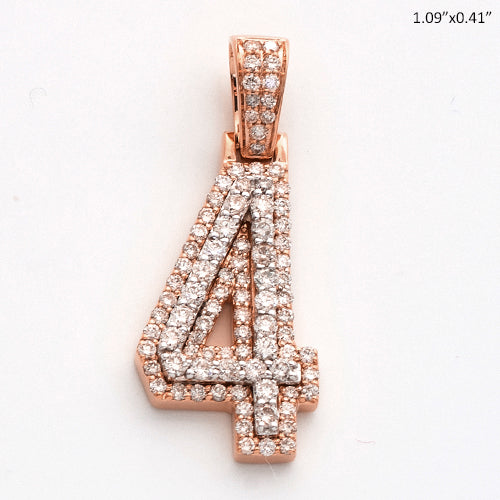 10KR+W 0.85CTW DIAMOND NUMBER PENDANT