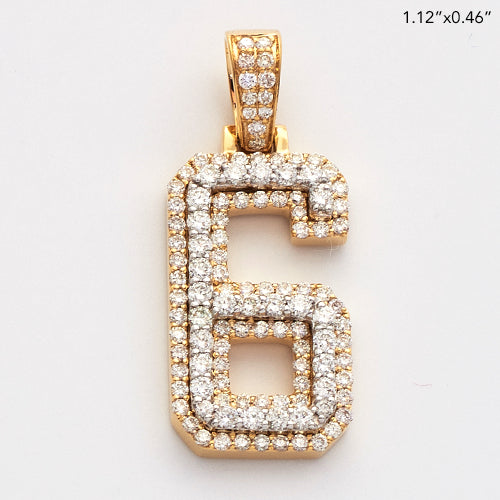 10KY+W 1.00CTW DIAMOND NUMBER PENDANT