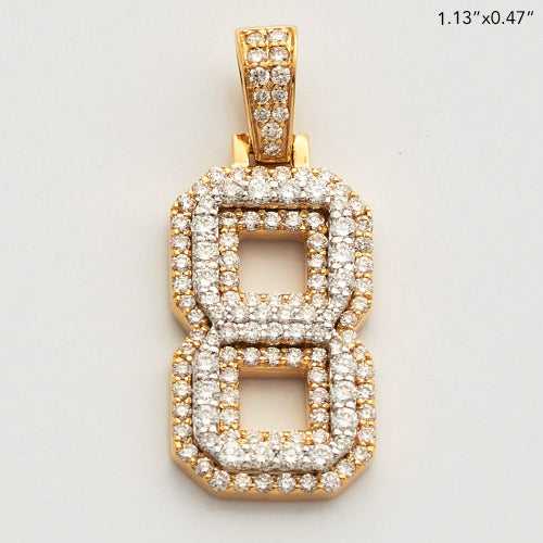 10KY+W 1.00CTW DIAMOND NUMBER PENDANT