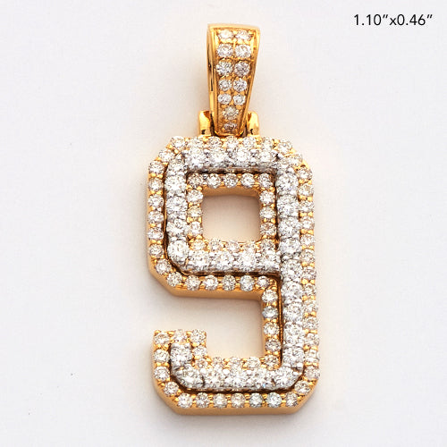 10KY+W 1.00CTW DIAMOND NUMBER PENDANT