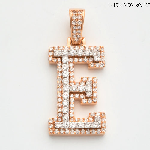 10KR 0.85CTW DIAMOND 3D TWO TONE LETTER PENDANT