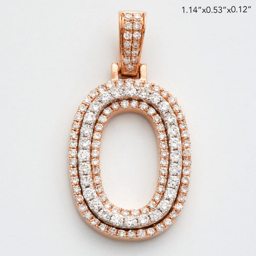 10KR 0.85CTW DIAMOND 3D TWO TONE LETTER PENDANT