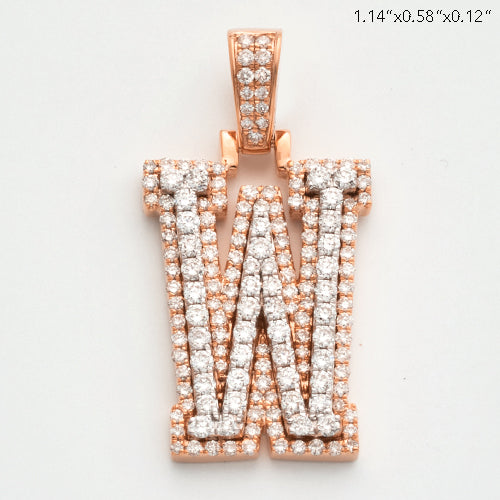 10KR 1.20CTW DIAMOND 3D TWO TONE LETTER PENDANT