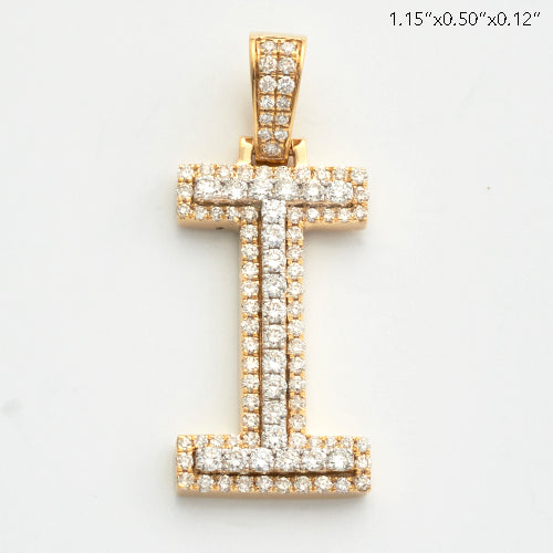 10KY 0.70CTW DIAMOND 3D TWO TONE LETTER PENDANT