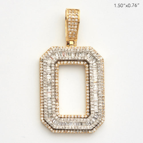 10KY 1.20CT BAGUETTE DIAMOND INITIAL PENDANT