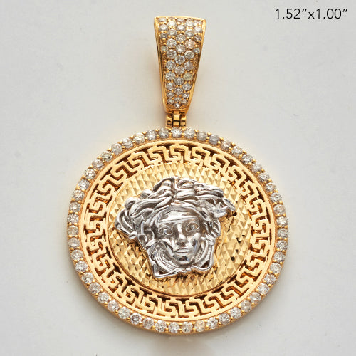 10KY+W 0.80CTW DIAMOND MEDUSA MEDALLION