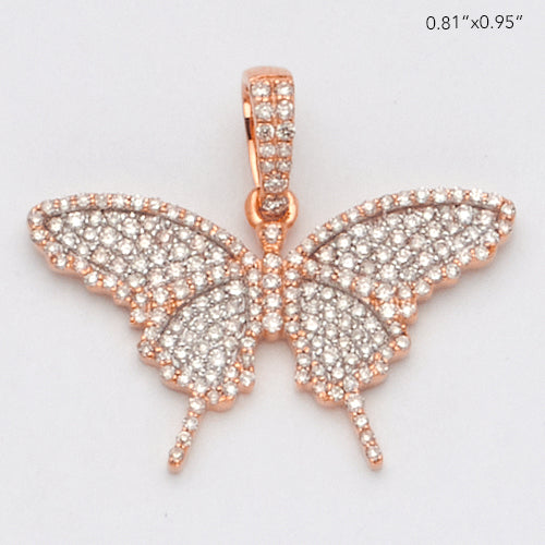 14KR 0.60CTW DIAMOND BUTTERFLY PENDANT