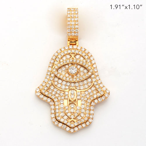 14KY+W 2.85CTW DIAMOND HAMZA PENDANT