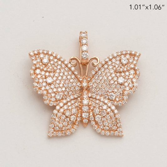 10KR 1.80CTW DIAMOND BUTTERFLY PENDANT