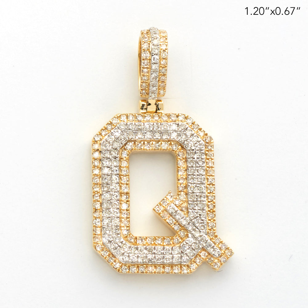 10KY+W 0.70CTW ROUND DIAMOND INITIAL PENDANT -