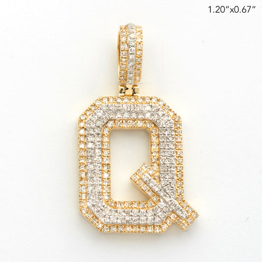 10KY+W 0.70CTW ROUND DIAMOND INITIAL PENDANT -