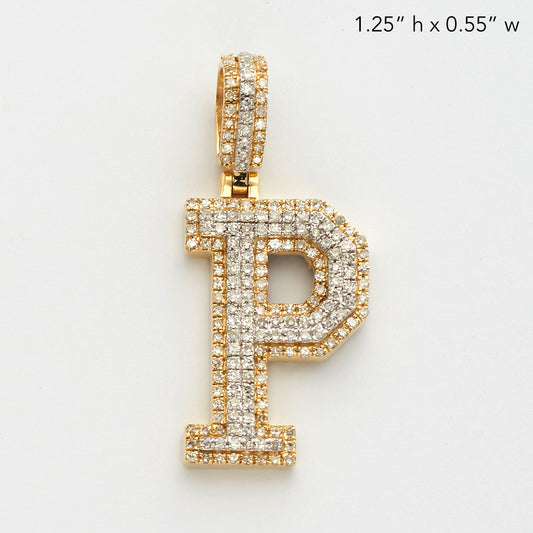 10KY+W 0.55CTW ROUND DIAMOND INITIAL PENDANT -