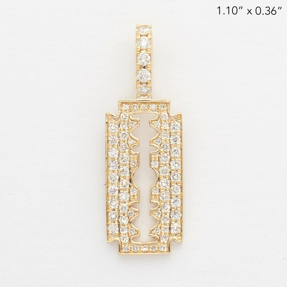 14KY 0.50CTW DIAMOND RAZOR BLADE PENDANT