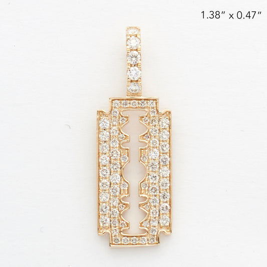 14KY 1.00CTW DIAMOND RAZOR BLADE PENDANT