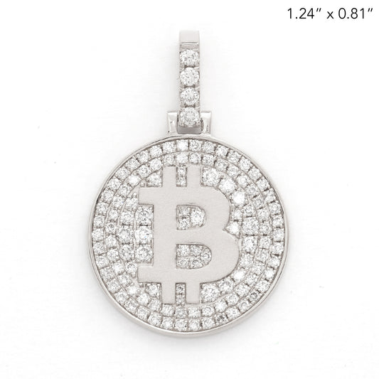 14KW 1.15CTW DIAMOND BITCOIN MEDALLION