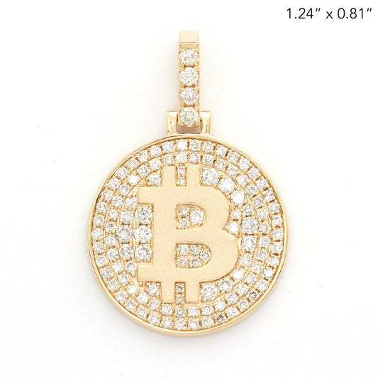 14KY 1.15CTW DIAMOND BITCOIN MEDALLION