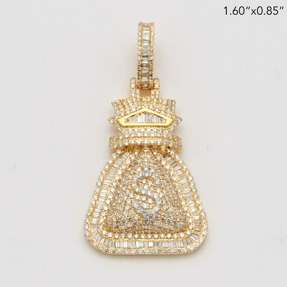 10KY 2.20CTW DIAMOND MONEY BAG PENDANT