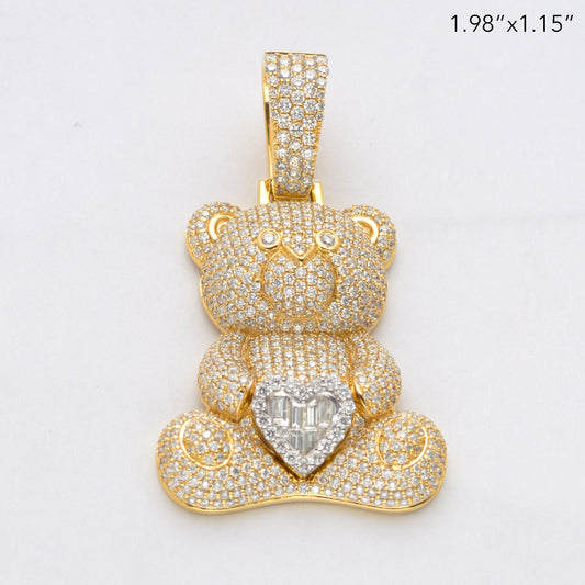 10KY+W 4.50CTW DIAMOND TEDDY BEAR PENDANT