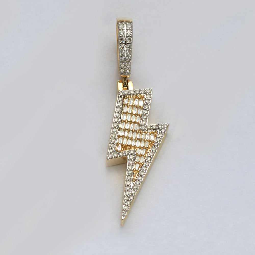 14KY 0.50CTW BAGUETTE DIAMOND LIGHTNING BOLT