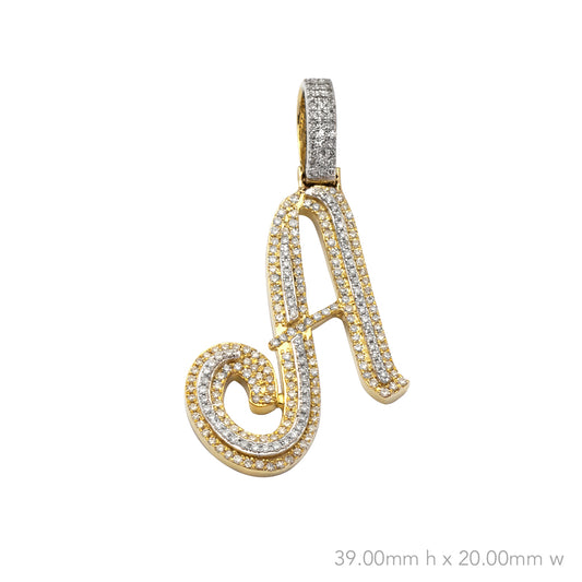 10KY+W  0.65CTW DIAMOND INITIAL PENDANT