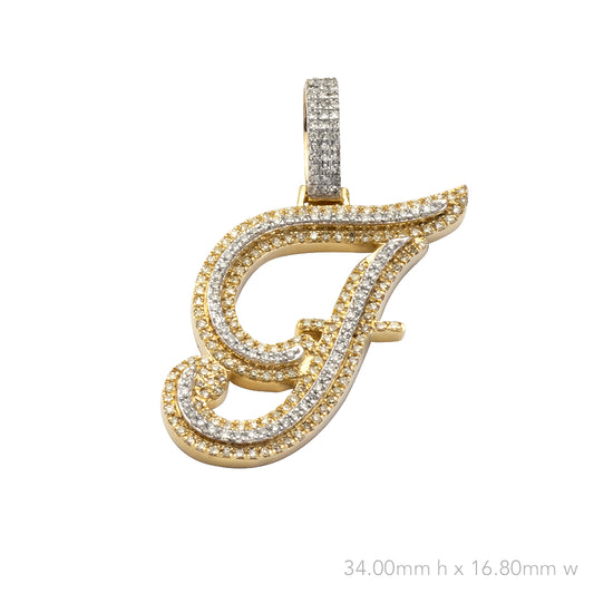 10KY+W  0.60CTW DIAMOND INITIAL PENDANT