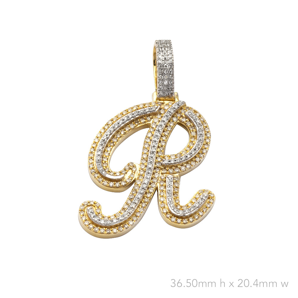 10KY+W  0.67CTW DIAMOND INITIAL PENDANT