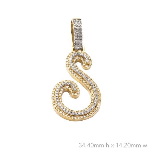 10KY+W  0.51CTW DIAMOND INITIAL PENDANT