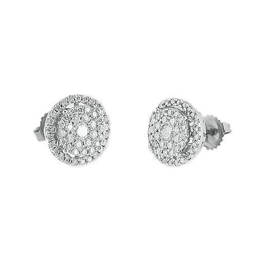 14KW 1.50CTW LUNA DIAMOND EARRINGS WITH HALO