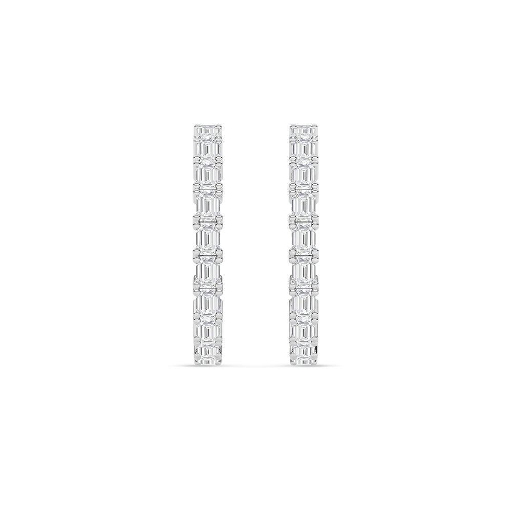 2.58 CTTW Lab Grown Diamond Hoop Earring Available in 14k White Gold,14k Yellow Gold,14k Rose Gold