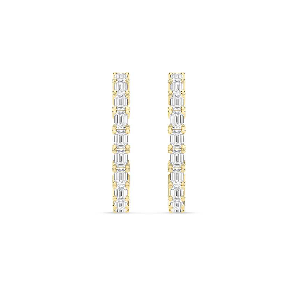 2.58 CTTW Lab Grown Diamond Hoop Earring Available in 14k White Gold,14k Yellow Gold,14k Rose Gold