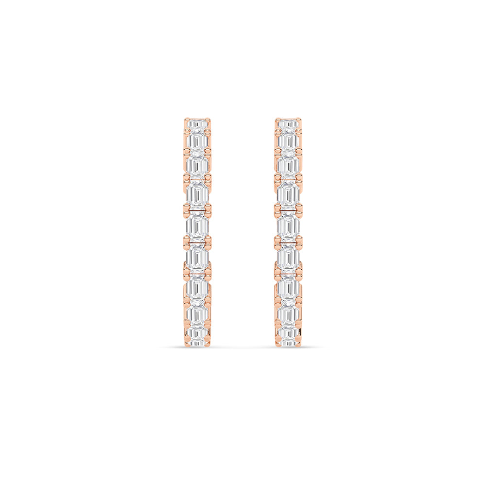 2.58 CTTW Lab Grown Diamond Hoop Earring Available in 14k White Gold,14k Yellow Gold,14k Rose Gold