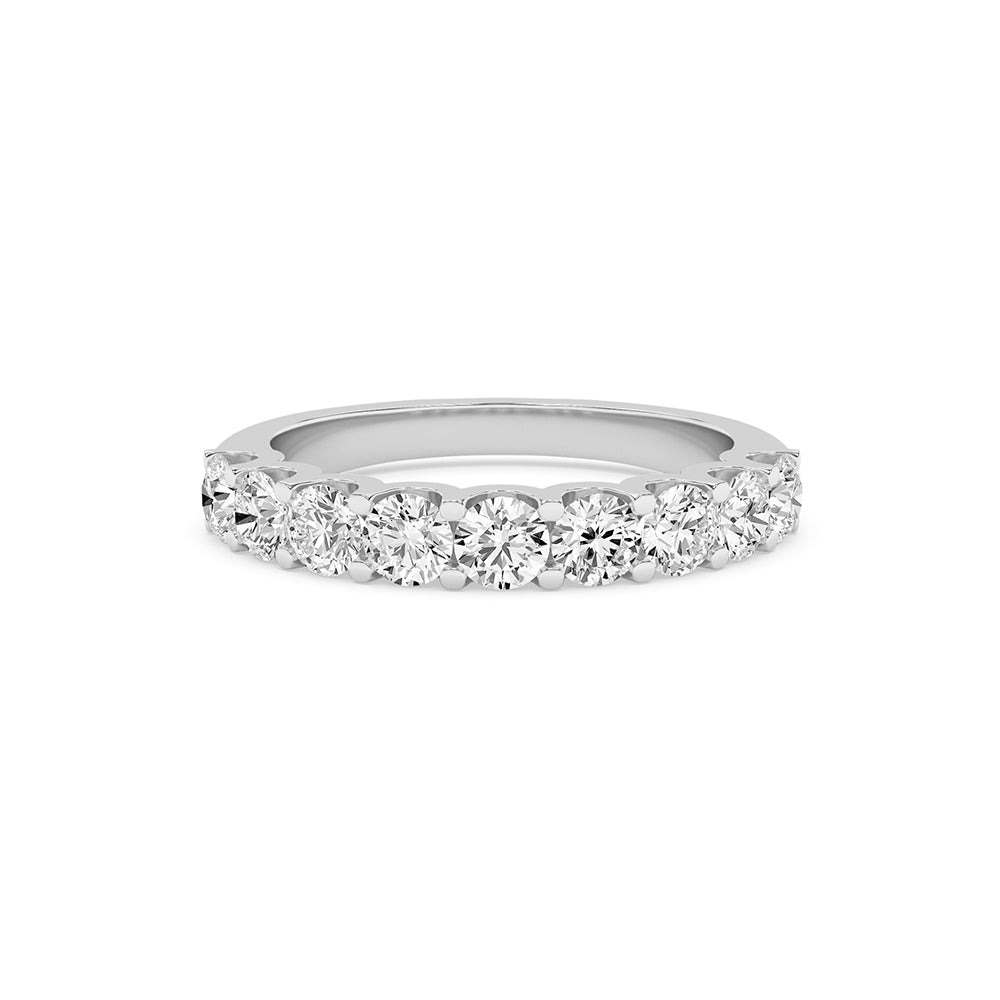 0.99 CTTW Lab Grown Diamond Half Eternity Ring Available in 14k White Gold,14k Yellow Gold,14k Rose Gold