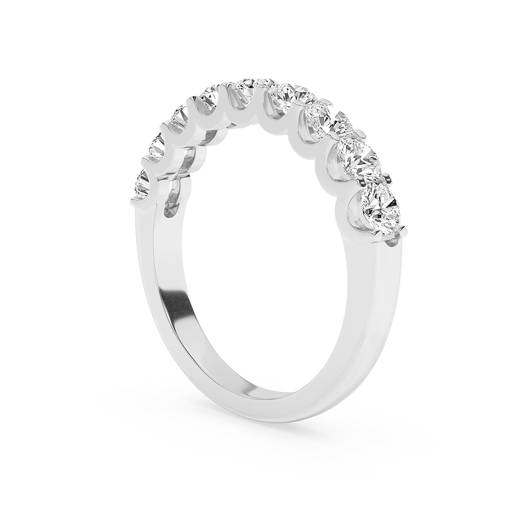 0.99 CTTW Lab Grown Diamond Half Eternity Ring Available in 14k White Gold,14k Yellow Gold,14k Rose Gold