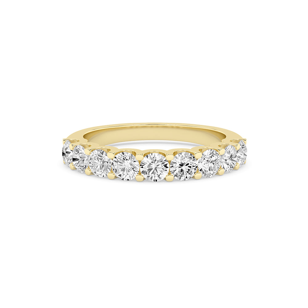 0.99 CTTW Lab Grown Diamond Half Eternity Ring Available in 14k White Gold,14k Yellow Gold,14k Rose Gold