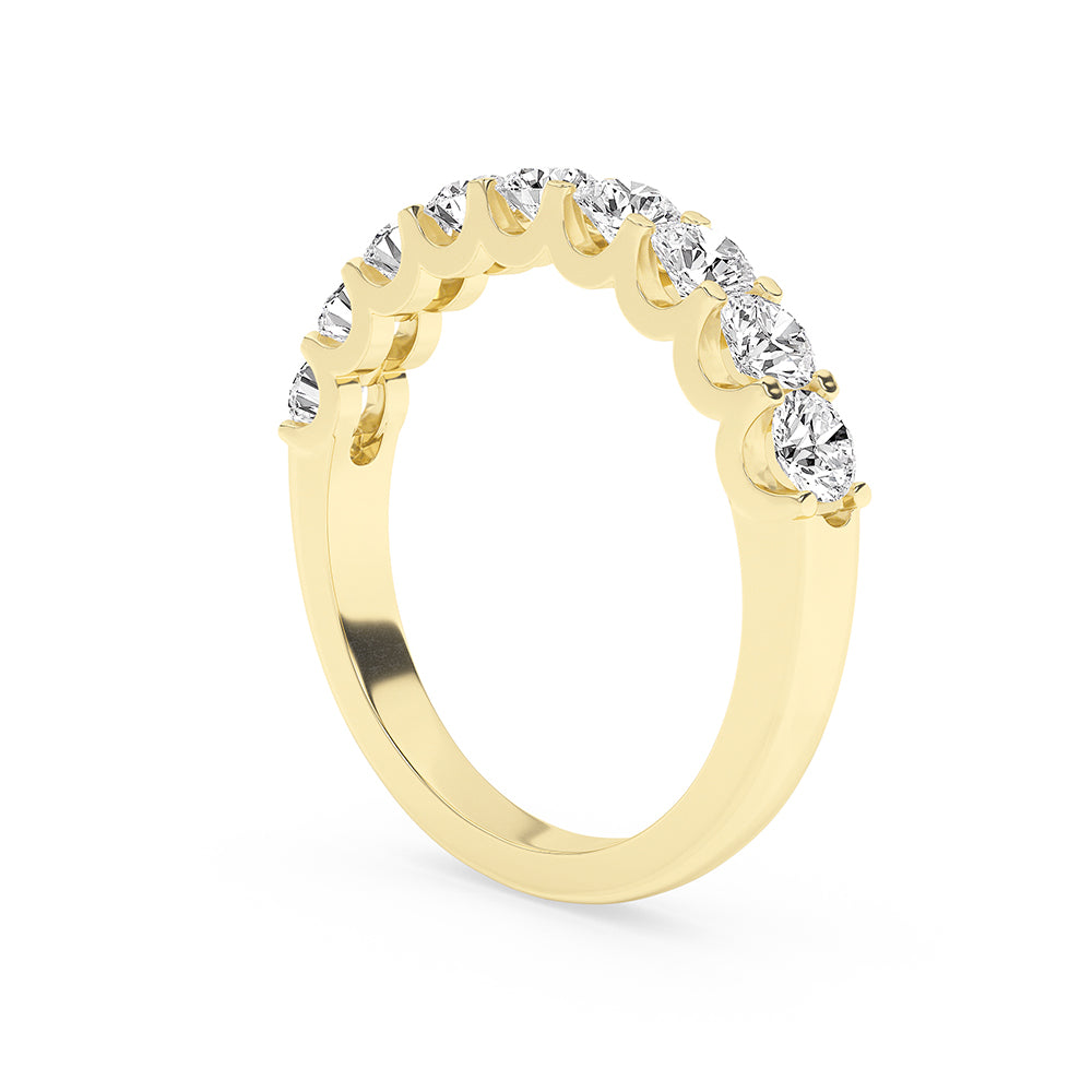 0.99 CTTW Lab Grown Diamond Half Eternity Ring Available in 14k White Gold,14k Yellow Gold,14k Rose Gold