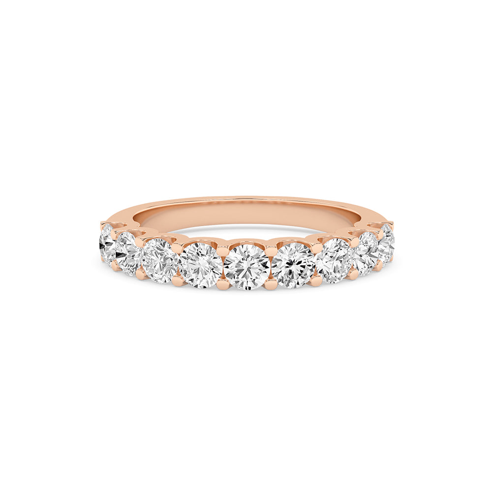 0.99 CTTW Lab Grown Diamond Half Eternity Ring Available in 14k White Gold,14k Yellow Gold,14k Rose Gold