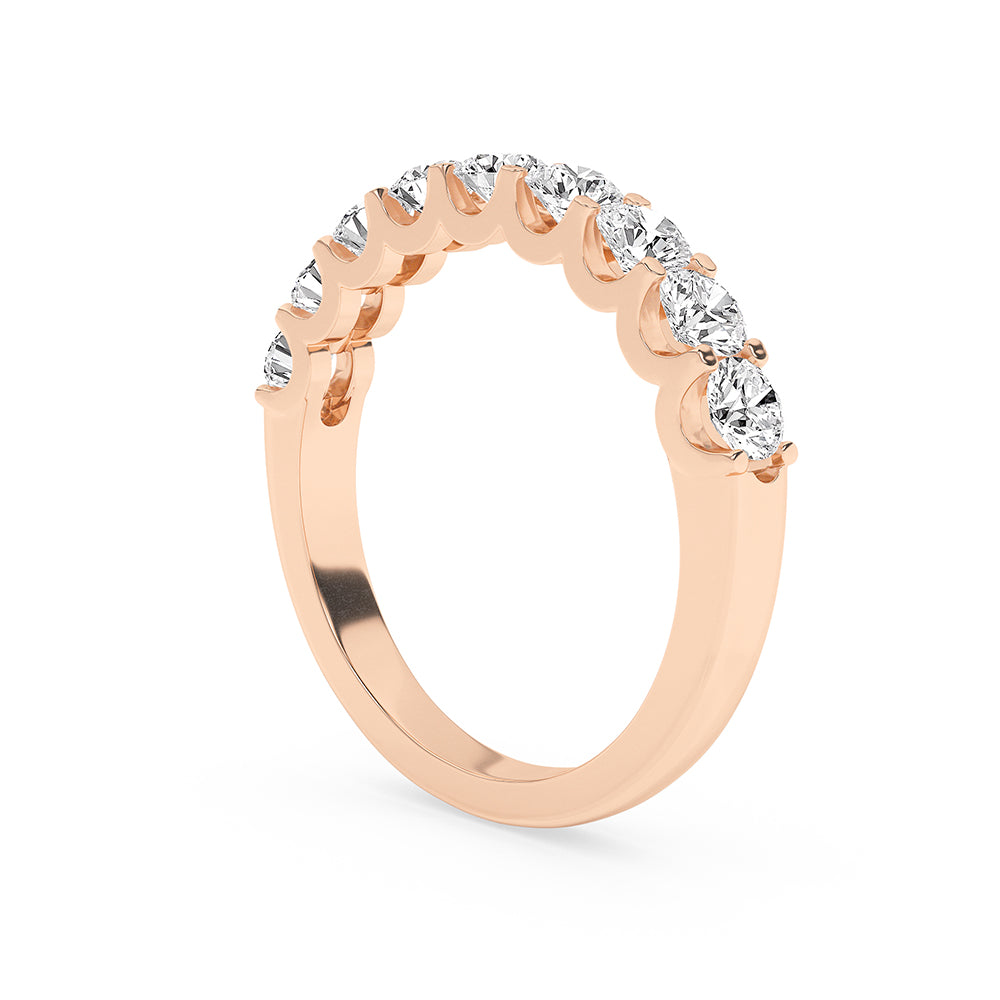 0.99 CTTW Lab Grown Diamond Half Eternity Ring Available in 14k White Gold,14k Yellow Gold,14k Rose Gold