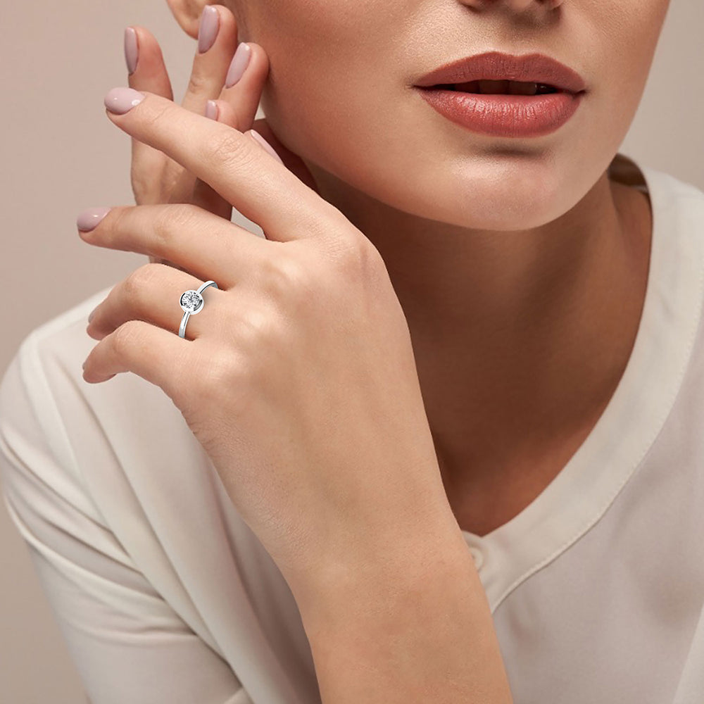 0.42 CTTW Lab Grown Diamond Solitaire Ring Available in 14k White Gold,14k Yellow Gold,14k Rose Gold