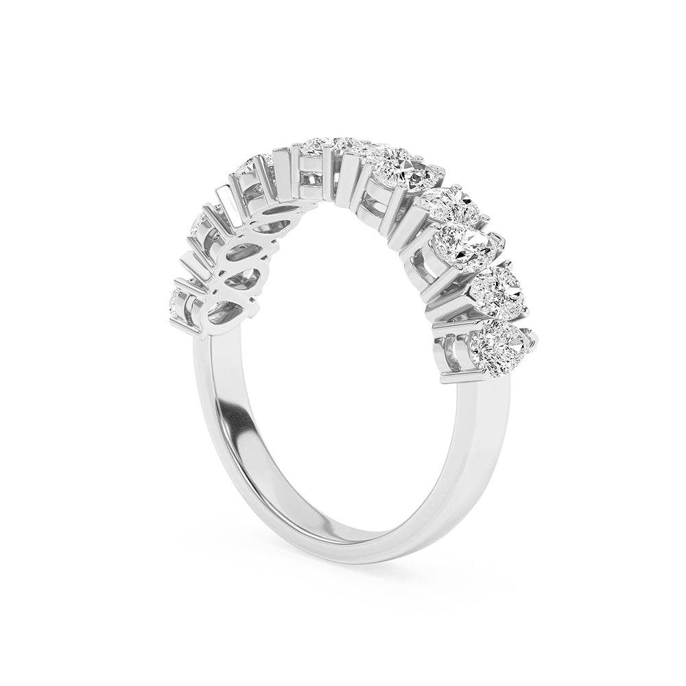 1.25 CTTW Lab Grown Diamond Half Eternity Ring Available in 14k White Gold,14k Yellow Gold,14k Rose Gold