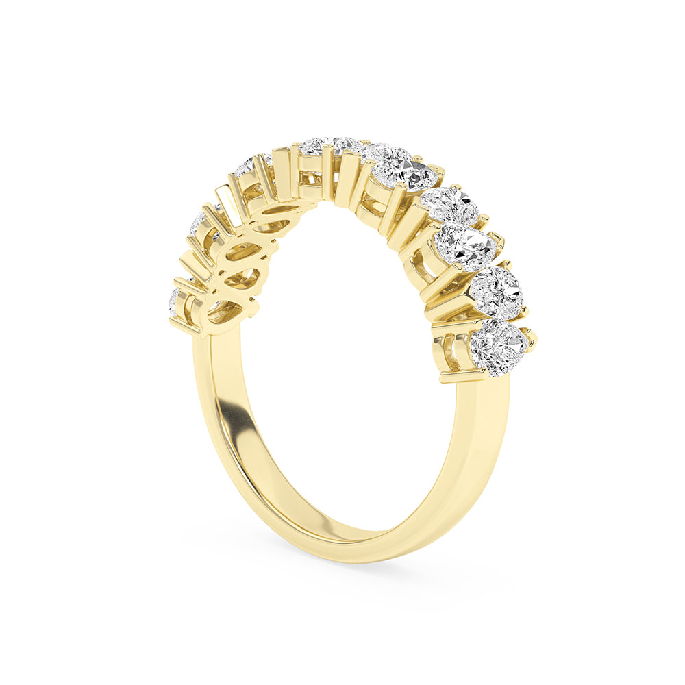 1.25 CTTW Lab Grown Diamond Half Eternity Ring Available in 14k White Gold,14k Yellow Gold,14k Rose Gold