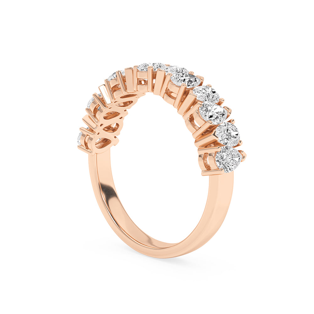 1.25 CTTW Lab Grown Diamond Half Eternity Ring Available in 14k White Gold,14k Yellow Gold,14k Rose Gold
