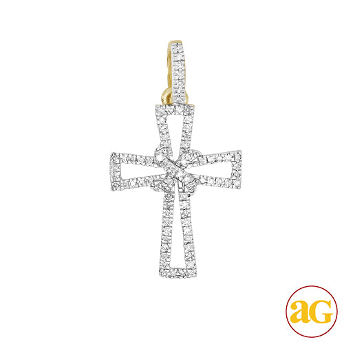 14KY 0.15CTW DIAMOND CROSS PENDANT