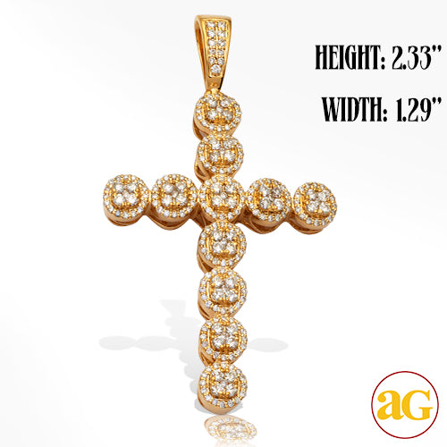 14KY 1.90CTW DIAMOND CUSTER DESIGN CROSS